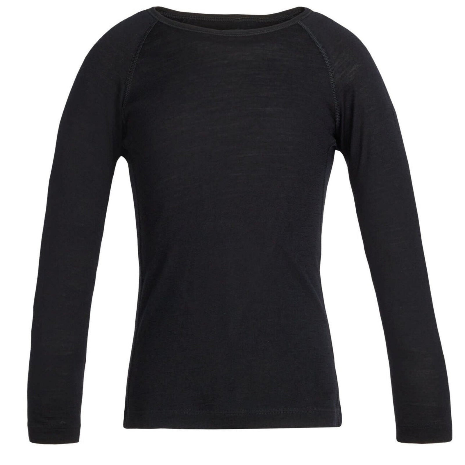 Icebreaker Merino Kids Oasis 200 Long Sleeve Crewe Thermal Top in Black for 6 to 14 years | ScoutTech Outfitters