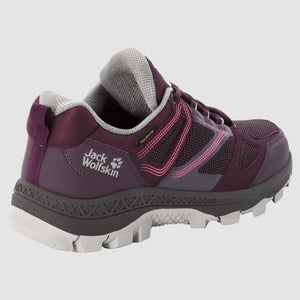 Jack Wolfskin Womens Downhill Texapore Low Waterproof Hiking Shoes in Purple with Grey and Pink | ScoutTech Outfitters