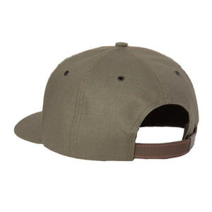 Kooringal Men's Taree Cotton Canvas 6 Panel Ball Cap in Military Green Back View of Faux Leather Closure | ScoutTech Outfitters Mississauga Store