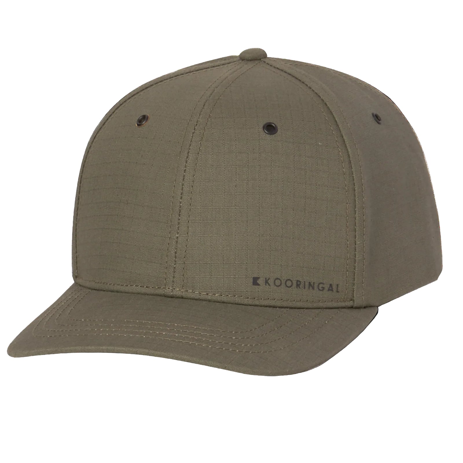 Kooringal Men's Taree Cotton Canvas 6 Panel Ball Cap in Military Green on a White Background Showing Kooringal Logo | ScoutTech Outfitters Mississauga Store