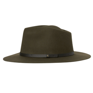 Kooringal Unisex Felt Wide Brim Goodwin Fedora Hat in Olive Side View | ScoutTech Outfitters