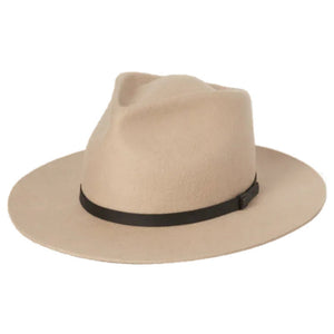Kooringal Unisex Felt Wide Brim Goodwin Fedora Hat in Tan Angled View | ScoutTech Outfitters Mississauga Store