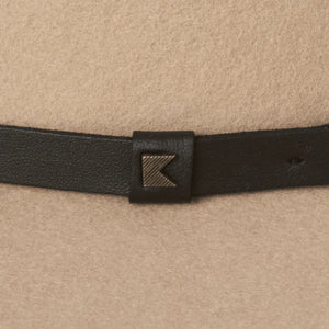 Kooringal Unisex Felt Wide Brim Goodwin Fedora Hat in Tan Close Up Details View | ScoutTech Mississauga