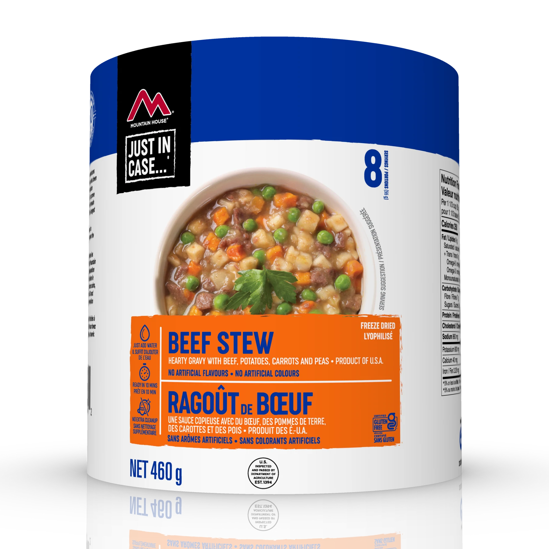 Mountain House Beef Stew Gluten Free - 8 Serving Portions Can - ScoutTech