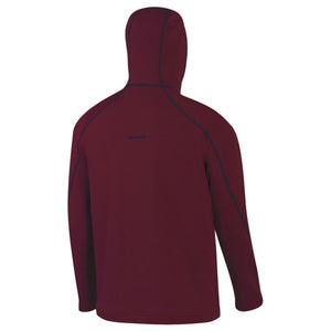 Mammut Mens Mercury Italian Pontetorto Technopile Fleece Hoody Jackets Full Zipper in Barolo Red Wine Back Side Showing Embroidered Logo| ScoutTech Outfitters Mississauga Store