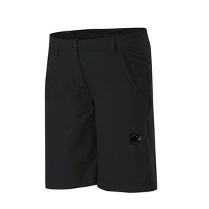 Mammut Womens Hiking and Travel Shorts in Black Front View with Embroidered Logo | ScoutTech Outfitters Mississauga Store