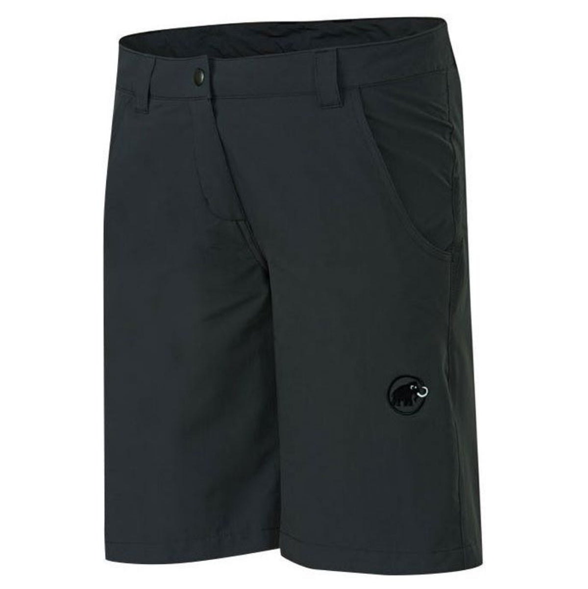 Mammut Womens Hiking and Travel Shorts in Graphite Front View with Embroidered Logo | ScoutTech Outfitters Mississauga Store