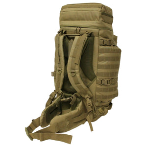 Mil-Spex Advance Tactical Internal Frame Pack 85L Military Style Bags Cooyote Harness View | ScoutTech Outfitters