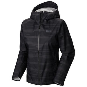 Mountain Hardwear Women's Plasmic Rain Jackets in Black Full Front View | ScoutTech Mississauga Store