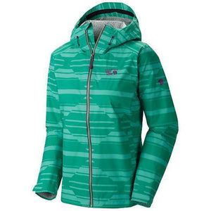 Mountain Hardwear Women's Plasmic Rain Jackets in Green Front View | ScoutTech Outfitters