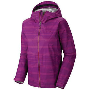 Mountain Hardwear Women's Plasmic Rain Jackets in Purple Front View | ScoutTech Outfitters