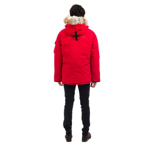 Outdoor Survival Canada OSC Men's Kanti -40 Down Parka in Red Alert Back View | ScoutTech Outfitters