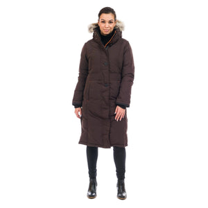OS1101 Outdoor Survival Canada OSC Women's Nuaja Down Parka in Chestnut Brown Front View -40°C/F | ScoutTech Outfitters Mississauga Store