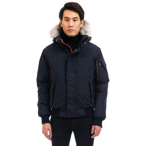 Outdoor Survival Canada OSC Men's Desna -20C Urban Down Bomber Jacket in Cold Lake Blue Front View | ScoutTech Outfitters