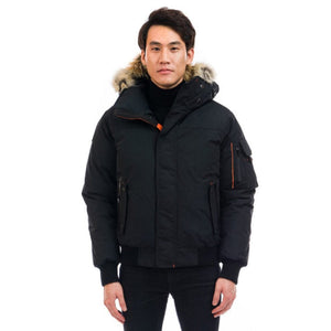 Outdoor Survival Canada OSC Men's Desna -20C Urban Down Bomber Jacket in Orca Black Front View | ScoutTech Mississauga Store
