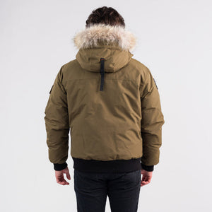 Outdoor Survival Canada OSC Men's Desna -40 Down Bomber Jackets in Military Green Rear View | ScoutTech Outfitters