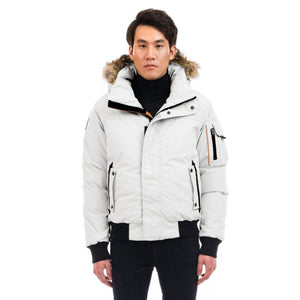 Outdoor Survival Canada OSC Men's Desna UC -20C Urban Down Bomber Jacket in Pure White Front View | ScoutTech Outfitters
