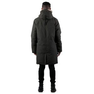 Outdoor Survival Canada OSC Men's Nevluk -20C Urban Shearling Down Parka in Orca Black Back | ScoutTech Outfitters