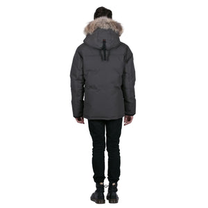 Outdoor Survival Canada OSC Men's Nyik -40 Down Parka in Orca Black Full Rear View on Model | ScoutTech Mississauga