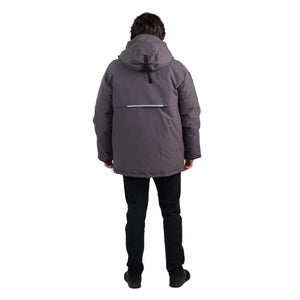 Outdoor Survival Canada OSC Men's Akiak -40 Fur Free Down Parka in Charcoal Gray Back View | ScoutTech Outfitters Mississauga Store