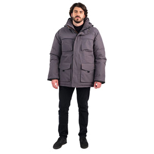 Outdoor Survival Canada OSC Men's Akiak -40 Fur Free Down Parka in Charcoal Gray Front | ScoutTech Outfitters Mississauga Store