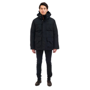Outdoor Survival Canada OSC Men's Akiak -40 Down Parka in Orca Black on Model Front Pose | ScoutTech Outfitters Mississauga Store