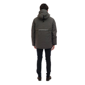 Outdoor Survival Canada OSC Men's Akiak -40 Down Parka in Steel Grey on Model Back Side | ScoutTech Outfitters Mississauga Store