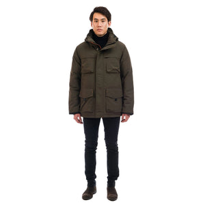 Outdoor Survival Canada OSC Men's Akiak -40 Down Parka in Alpine Moss on Model Front Pose | ScoutTech Outfitters Mississauga Store