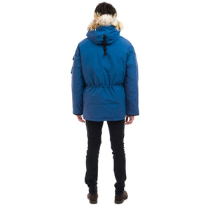 Outdoor Survival Canada OSC Men's Atim -40 Down Parka in Indigo Blue on a Model Rear View | ScoutTech Outfitters