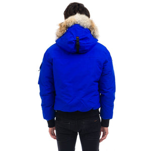 Outdoor Survival Canada OSC Men's Desna UC -20C Urban Coyote Down Bomber Jacket in Arctic Blue on Model Back View | ScoutTech Outfitters Mississauga