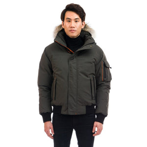 Outdoor Survival Canada OSC Men's Desna UC -20C Urban Down Bomber Jacket in Steel Grey Front View | Scouttech Mississauga Store