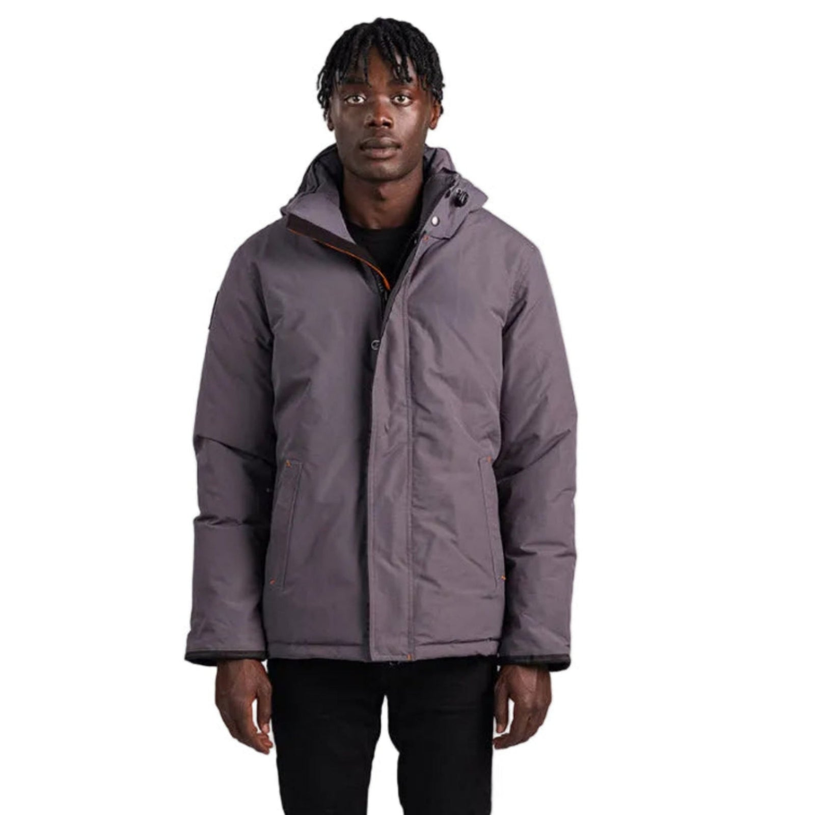 Outdoor Survival Canada OSC Men's Iqniq -40C/F Down Parka in Charcoal Grey Front View on Model | ScoutTech Outfitters Mississauga Store