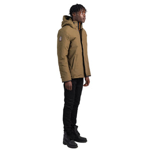 Outdoor Survival Canada OSC Men's Iqniq -40C/F Down Parka in Military Green Right Side Showing Brand Patch on Shoulder | ScoutTech Outfitters Mississauga Store