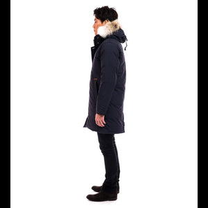 Outdoor Survival Canada OSC Men's Nevluk -20C Urban Coyote Down Parka in Cold Lake Blue Left Side View | ScoutTech Outfitters Mississauga Store