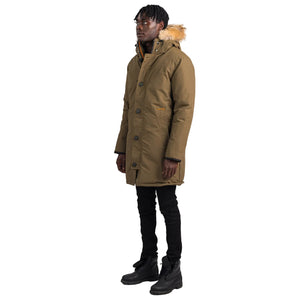 Outdoor Survival Canada OSC Men's Nevluk -40 Down Parka in Military Green Left Side View | ScoutTech