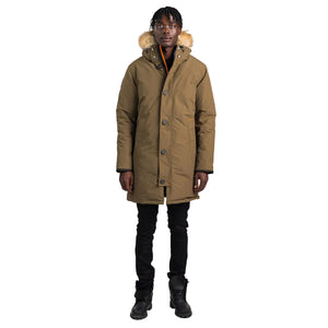 Outdoor Survival Canada OSC Men's Nevluk -40°C/F Down Parka in Military Green on Forward Facing Model | ScoutTech Outfitters