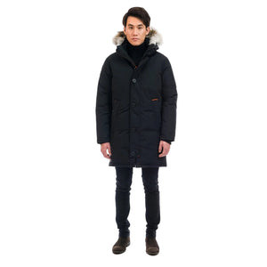 Outdoor Survival Canada OSC Men's Nevluk -40°C/F Down Parka in Orca Black Front Facing Model | ScoutTech Outfitters