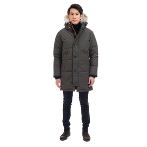 Outdoor Survival Canada OSC Men's Nevluk -40 Down Parkas in Steel Grey Forward Facing | ScoutTech Mississauga Store