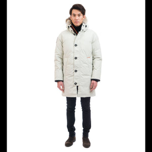 Outdoor Survival Canada OSC Men's Nevluk UC -20C Urban Coyote Down Parka on model in Opal Front View | ScoutTech Outfitters 