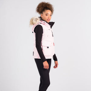 Outdoor Survival Canada OSC Miki Women's -40° Down Vest in Himalayan Pink Side View | ScoutTech Outfitters