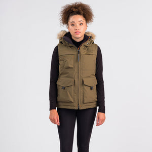 Outdoor Survival Canada OSC Miki Women's -40° Down Vest in Military Green | ScoutTech Outfitters Mississauga Store