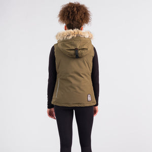 Outdoor Survival Canada OSC Miki Women's -40° Down Vest in Military Green Back View | ScoutTech Outfitters