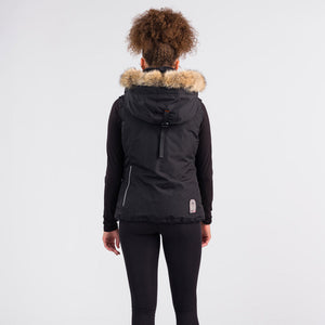 Outdoor Survival Canada OSC Miki Women's -40° Down Vest in Orca Black on a Model Back View | ScoutTech Outfitters