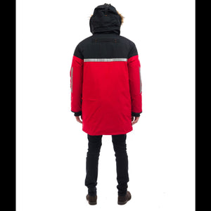 Outdoor Survival Canada OSC Unisex Mission -60°C Expedition Down Parka Back View in Red | ScoutTech Mississauga Store