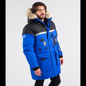 Outdoor Survival Canada OSC Unisex Mission -60°C Expedition Down Parka in Blue Right Size View | ScoutTech