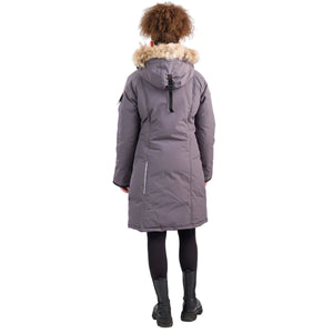 Outdoor Survival Canada OSC Women's Karima -40 Down Parka in Charcoal Grey Back | ScoutTech Outfitters