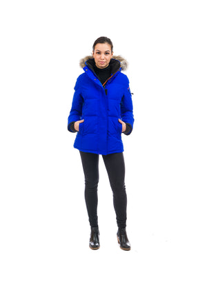 Outdoor Survival Canada OSC Women's Nukka -40 Down Parka in Arctic Blue Front View | ScoutTech Outfitters 