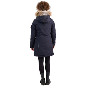 Outdoor Survival Canada OSC Women's Jaci -40C/F Down Parka Back View on Model in Cold Lake Blue  | ScoutTech Outfitters Mississauga Store