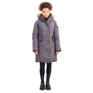 Outdoor Survival Canada OSC Women's Karima -40 Down Parka in Charcoal Grey front facing | ScoutTech Outfitters