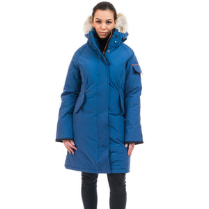 Outdoor Survival Canada OSC Women's Karima -40 Down Parka in Indigo Blue Front View | ScoutTech Outfitters